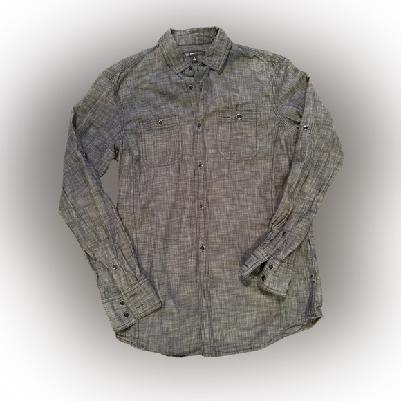 COPY - INC International Concepts Men’s Long Sleeve Button Down Shirt Charcoal … - Picture 1 of 3